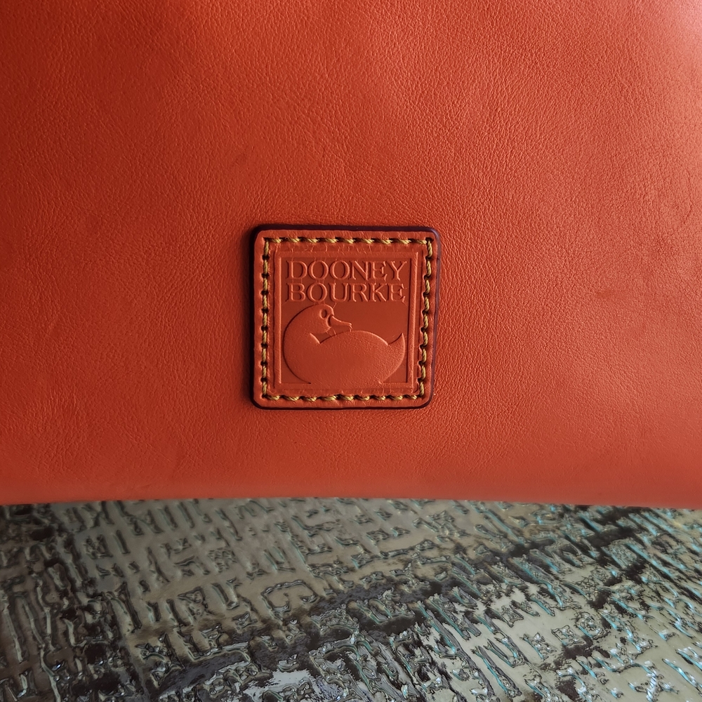 Dooney & Bourke Orange Leather Shoulder Bag - Picture 2 of 10